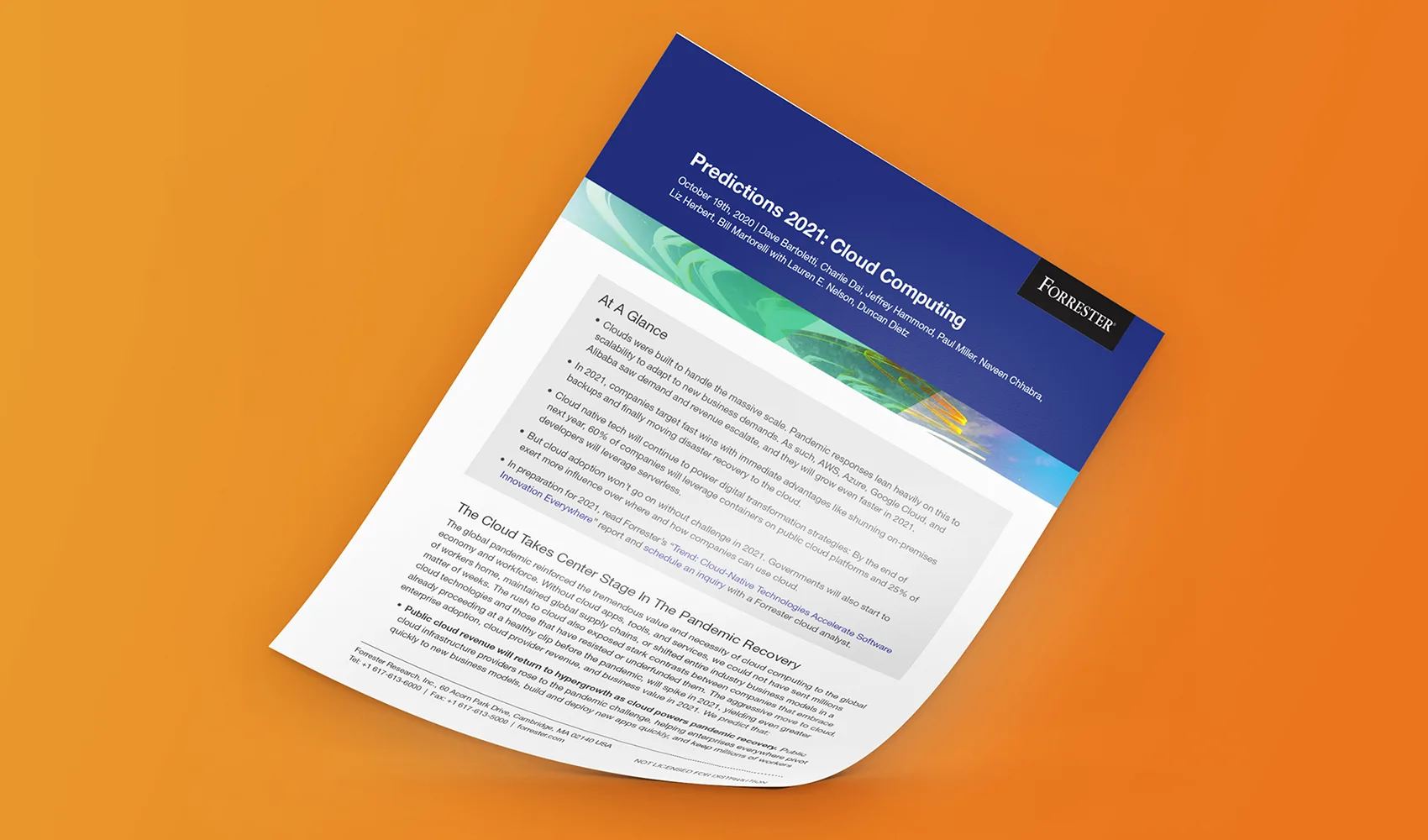 Forrester's Predictions 2021: Cloud Computing | TierPoint, LLC