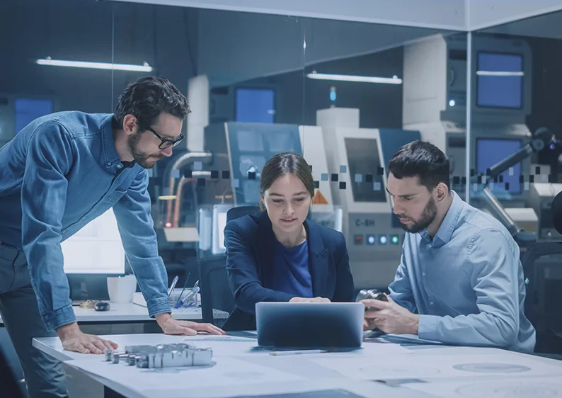 IT employees working at a help desk service company