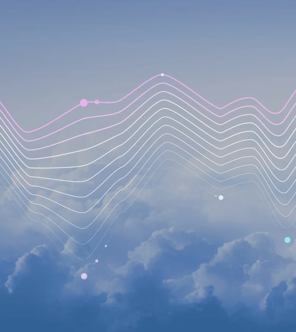 Wavy data lines in a cloud environment.