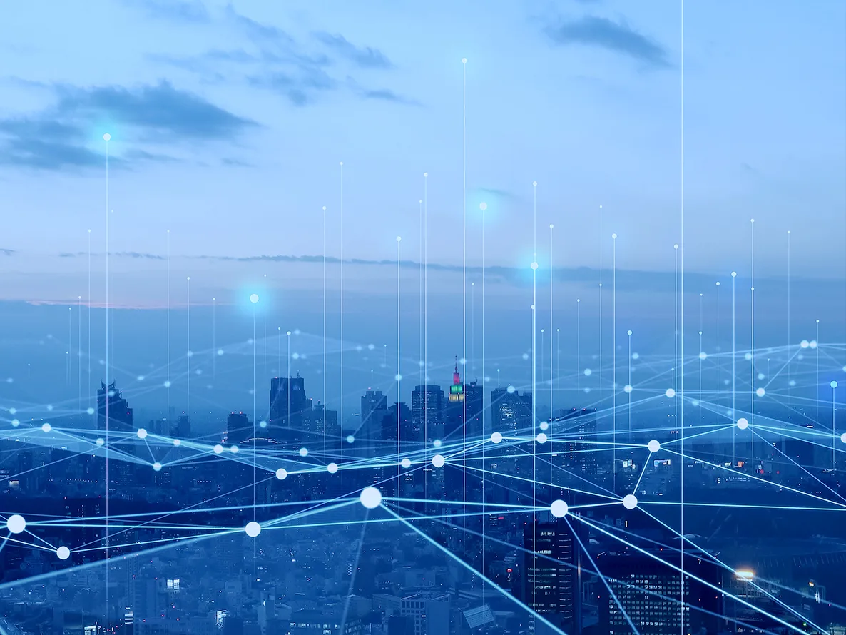 City buildings with multiple public cloud service providers.