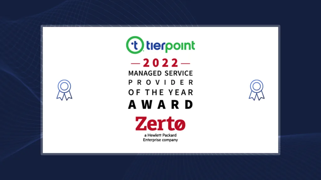TierPoint Named Zerto's Managed Service Provider of the Year 2022