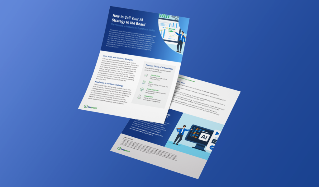 Three angled corporate brochures with blue gradients and charts on a blue background.