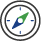 Circular icon showing a stylized Earth with blue oceans and green landmasses, featuring a yellow highlight and orbit ring against a dark background.